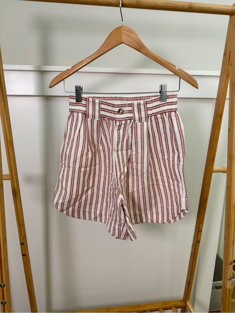 Madewell White Shorts with Red Stripes